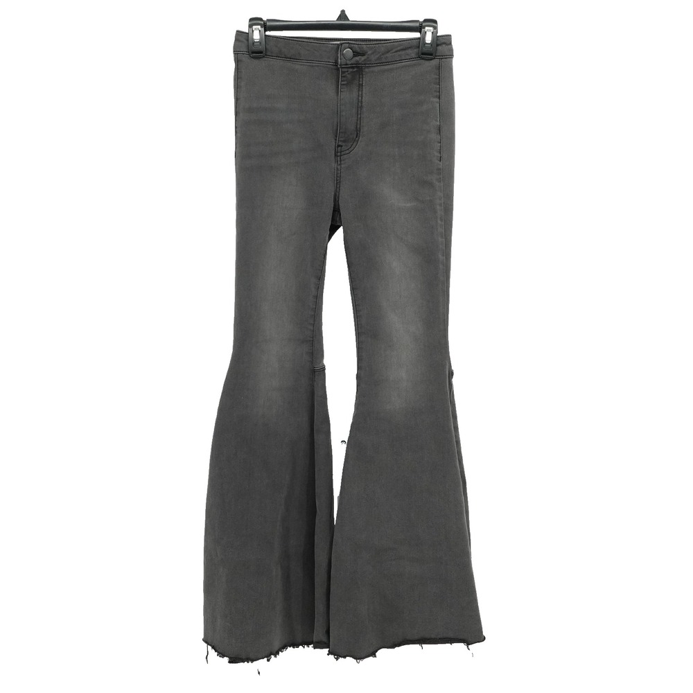 Free People Denim Jeans SZ 26 Slim Wide Flare Leg Retro Inspired 90s Y2K Grunge